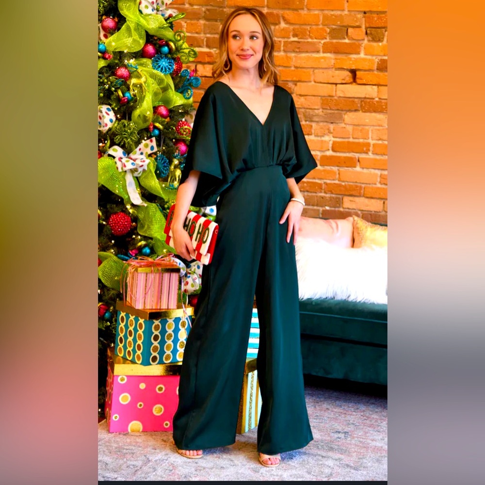 NWT Dear Stella Boutique satin jumpsuit